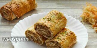 Штрудель з капустою з лаваша